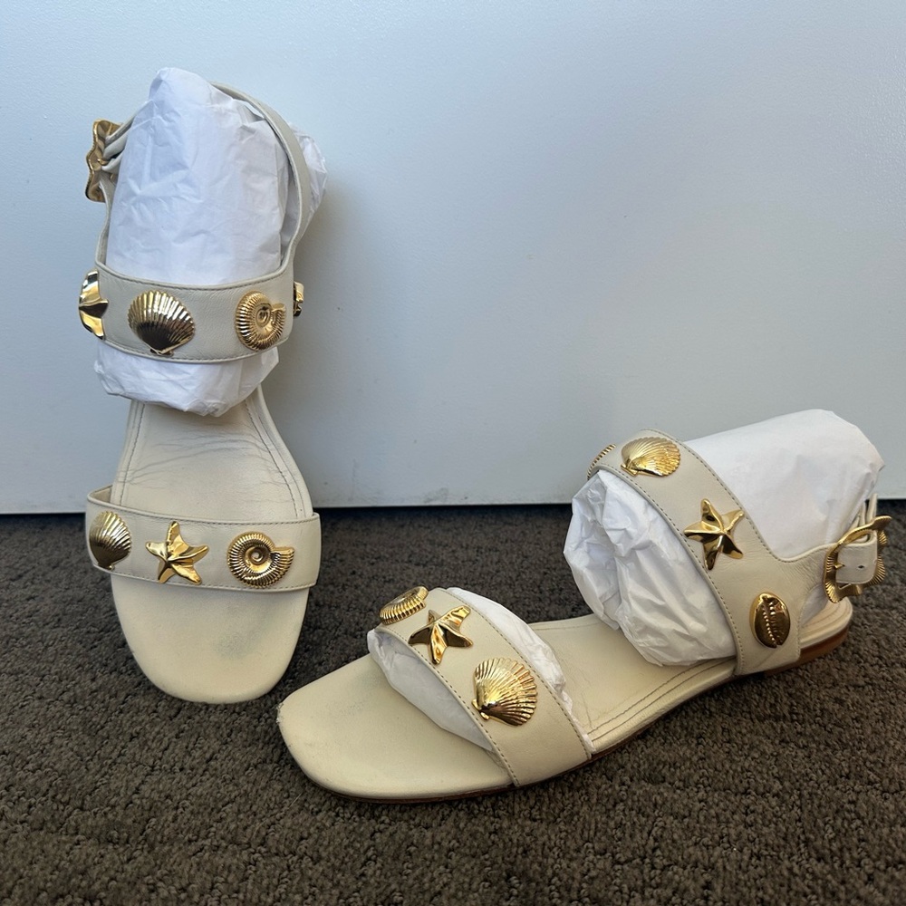 Madison Sandal in Ivory Leather